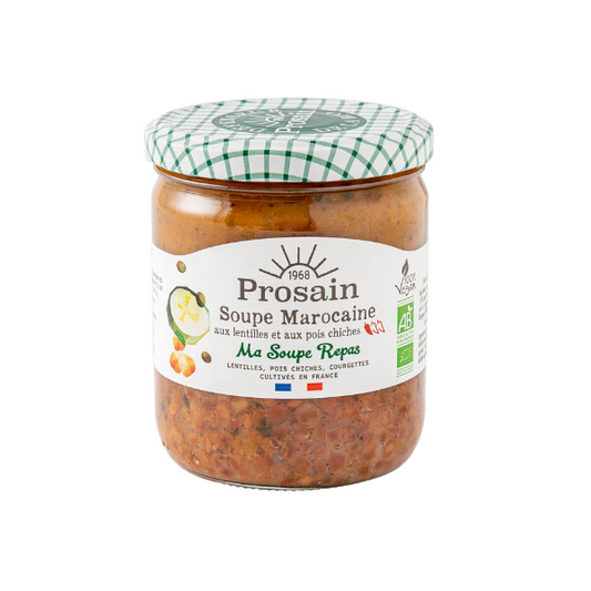 Prosain -- Soupe marocaine aux lentilles & pois chiches bio - vegan - 420 g