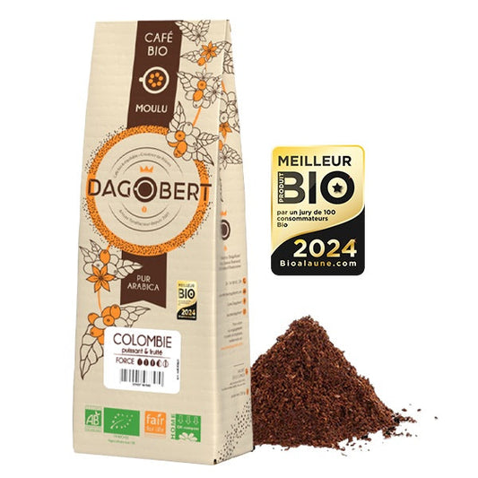 Les Cafés Dagobert -- Colombie 100% arabica, bio et équitable - moulu - 1 Kg